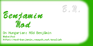 benjamin mod business card